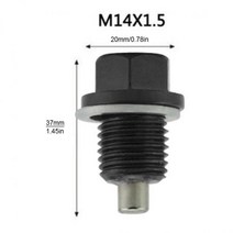 M14 x 1.5 마그네틱 오일 드레인 플러그 T6 항공 알루미늄 및 크러시 와셔 개스킷 포드/GM/현대/기아용, 한개옵션0