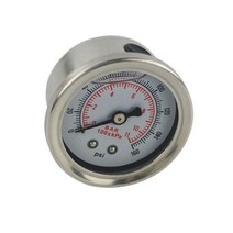VR-연료 압력 게이지 액체 0-100 psi / 0-160psi 오일 연료 블랙/화이트 페이스 VR-OG33, silver