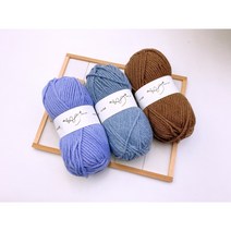 레드콤마 쁘띠목도리뜨기 DIY패키지+대바늘8mm+돗바늘+동영상+라벨 뜨개질 DIY 패키지, 블루, 1개