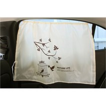댕이몰 자동차커튼 차량용커튼 2P(한세트) 2개구성 4종류(택1), 에코트리베이지