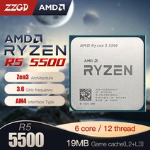 AMD Ryzen 5 5500 R5 5500 36 GHz 6 코어 12 스레드 CPU 프로세서 7nm L3 16M 100 000000457 소켓 AM4 PCIe 30 신제품
