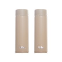 (1+1)클리나 스텐 소형 티 커피 포켓 미니 텀블러 150ml 200ml, 베이지 1+1