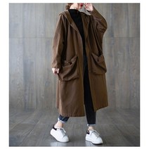 순이들 여성 여성 빅 포켓 후드 야상 자켓