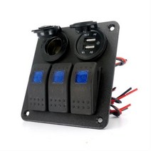 기타 12V용 매립형 5구 시거소켓+USB단자+ON OFF스위치