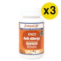 뉴질랜드 엔조라이프 안티알러지 퀘르세틴 브로멜라인 60캡슐 x3개, 1개