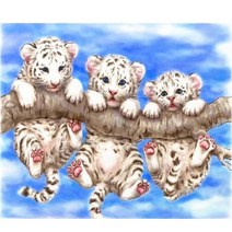 JISAN 보석십자수 캔버스형 세트 50x40cm JB01, 호랑이 삼형제