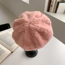 블루씨티 에잇트 퍼 라운드 겨울 페이크퍼 팔각모 베레모 모자