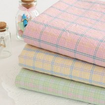원단킹 면 20수 선염 워싱 파스텔체크 3색 (8205111), 핑크