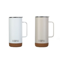 모핀 딤플 스탠 머그 텀블러 2개 셋트 보냉보온 473ml, 화이트+아이보리