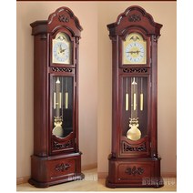 시계 괘종 아날로그 거실 벽시계 엔틱 유럽식 스탠드, 14인치 9922 마호가니 컬러