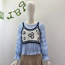 페이지플린뜨게나시블라우스/F3ABL020A