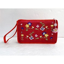 전통 꽃자수 누비 복돼지 스트랩 파우치 한국 전통 기념품 외국인 라이온스 홈스테이 바이어 선물