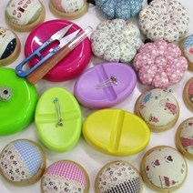 핸드메이드114 핀쿠션 자석핀쿠션 핀봉 핀방석 핀꽂이 모음 재봉틀용품, 자석핀방석-원형 연두
