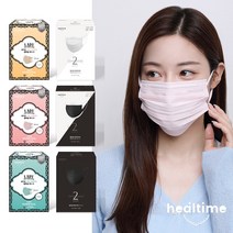 힐타임 투와이어 마스크 100매 컬러 숨쉬기편한 덴탈, 투톤 50매, 핑크 50매