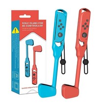 HLRAO 스위치/OLED 컨트롤러 조이콘과 호환되는 골프 클럽 조이콘 컨트롤러 그립 스포츠 게임 액세서리 팩 마리오 골프용 슈퍼 러쉬용 골프 게임 핸드 그립 액세서리