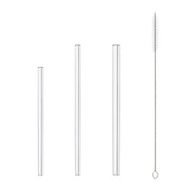 짧은 내열 유리 빨대 3종+세척솔 1개 카페 컵 짧은 머들러 다회용 컵 글라스스트로우 15cm 텀블러, 그린 1, 그린 1, 그린 본상품선택