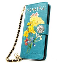 유미폰 FF Spring Flower 손목체인스트랩증정 DIA 5만원권 카드지폐수납 내구성 좋은 다이어리 핸드폰 케이스/갤럭시 S5 케이스 SM-G900