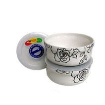 NFH176935 디아코니아 철기아트 도자기 반찬통 체크락 (중) 2세트 밀폐용기