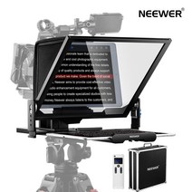 NEEWER 아이패드 스마트폰용 프롬프터 리모컨과 휴대용 케이스 포함, 텔레프롬프터x17