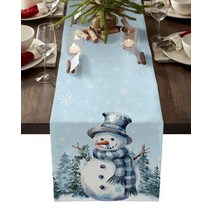 크리스마스 유칼립투스 전나무 나무 로빈 홈 장식 테이블 웨딩 주방 러너, 121.33 x 122cm+LXM13012