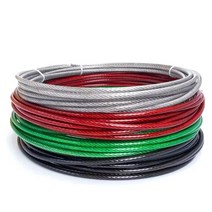 코팅와이어 국산 100M 묶음 와이어로프 재단 단위 판매 PVC 빨래줄 포도줄 농자재 3 4 5 6 8mm, 녹색투명, 8mm(100M), 1개