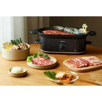 1인용 전기 그릴 가정용 BBQ 플레이트 컴팩트 구이용, 티타늄 실버 블랙