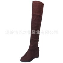 가을 겨울 7cm 웨지힐 여성 빅 사이즈 하이힐 롱부츠