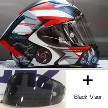 바이크 부품 풀페이스 오토바이 헬멧 X14 화이트 뒤 라이딩 모토크로스 레이싱, 11 B with black visor_02 L