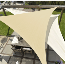 썬키다 HDPE 그늘막 차광막 옥상 천막 썬쉐이드 야외 삼각 사각, 베이지, 2.5m x 2.5m x 2.5m 삼각