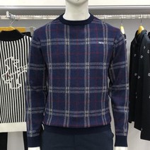 루이까스텔 남성 체크 자카드 라운드 스웨터 3MCSW061N