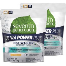 Seventh Generation 세븐스제너레이션 Ultra Power Plus Packs Fresh Citrus Scent 43개 x 2팩