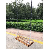 놀이터 나무그네 학교 공원 놀이터부품 캠핑장 펜션, 2m/탄화목재50X20cm