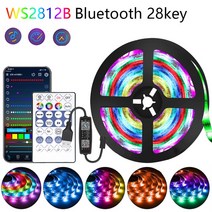 LED 스트립 컴퓨터 조명 RGB 5050/RGBIC WS2812B 적외선 블루투스 컨트롤러 TV 백라이트 룸 루즈 장식 피타 램프 10M 20M, 08 20m Full Set, 01 WS2812B BHT IR