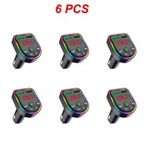 5.0 USB 차량용 충전기 분위기 MP3 플레이어 3.1A 고속 아이폰 12 화웨이 휴대폰 어댑터 1 ~ 10 개, 04 Black 6pcs