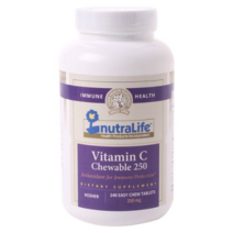 뉴트라라이프 비타민 C 츄어블 250mg 글루텐 프리 이지 츄 타블렛, 240개입, 3개