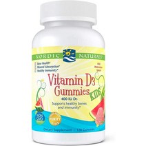 노르딕내추럴스 키즈 비타민D3 400IU 구미 워터멜론 120정 Nordic Naturals Vitamin D3 Gummies Kids, 6개