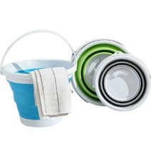 다용도 접이식 셀프 세차 물통 폴딩 버킷 손잡이 바케스 10L 들통 P0000EJC, 블루