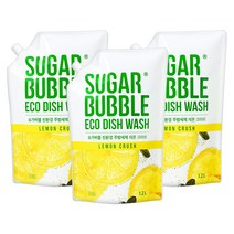 슈가버블 친환경 주방세제 레몬 크러쉬 리필, 6개, 1.2L