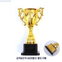 h) 미니 트로피 기념트로피 체육대회 상장, 트로피+금색&은색라벨지