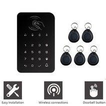 무선 터치 키보드 433mhz rfid 카드 암 또는 해제 암호 키패드 초인종 스마트 홈 호스트 tuya wifi gsm 경보 시스템, FREE, 한개옵션0, 한개옵션1