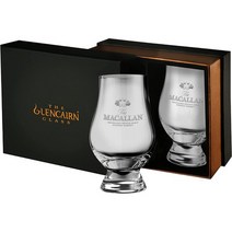 MACALLAN 유리제 GLENCAIRN 스카치 화이트와 골드 프레젠테이션 박스 세트, 단색, 한 사이즈