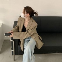 [천삼백케이] [오슈] 가을 비스켓 꾸안꾸 버튼 X포인트 루즈핏 자켓