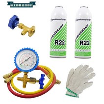메니폴더 게이지 R22 R134 자동차 에어컨 냉매 충전, 가정용 고정 주파수 도구  R22 2병