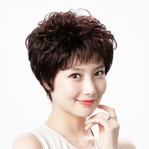 정수리커버 웨이브 볼륨가발 브라운 한복 상견례 촬영 붙임머리 인모가발 쪽머리 인모가채 세탁가능부분가발 원형탈모부분가발 볼륨헤어피스