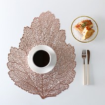 북유럽풍 리프 테이블 매트 2color 1p, 원사이즈, 로즈골드