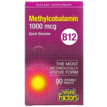 네츄럴팩터스 B12 메틸코발라민 1000mcg 츄어블 90정, 1000mcg -선택하신 용량이 사진보다 우선합니다., 180