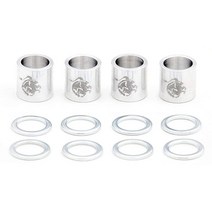 BESPEED 베어링 스페이서 및 와셔 스피드 하드웨어 키트 스케이트보드 및 롱보드용 스페이서 4개 + 와셔 8개 (실버)