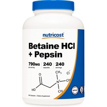 뉴트리코스트 베타인 HCl+펩신 790mg 240캡슐, 250 캡슐
