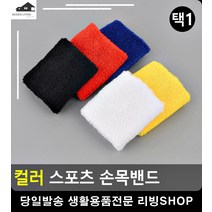 스포츠 운동 땀닦개 컬러 손목밴드 헬스보호대 헬스용품사이트 생활소품 보호대, 파랑