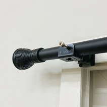 편한리빙 무타공 못없이 다는 커튼봉 브라켓 + 커튼봉 세트, 블랙 130~240cm